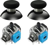 GuliKit Joystick électromagnétique TMR Anti-Drift pour contrôleur PS4 DualShock, kit de remplacement et de réparation avec longue durée et excellente stabilité thermique, comprend 2 cache-cache Grip