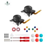 GuliKit TMR Joysticks Pièces de Rechange pour Switch JoyCon | No Drift Stick, Haute précision, Réponse fluide, avec Outils de Réparation, 4 Couleurs Capuchons de Pouce