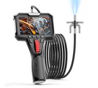GuliTech Caméra endoscopique avec lumière, écran de 4,3 ", IP67, 6 lumières LED, caméra serpent semi-rigide de 3,28 m, caméra endoscope de 6,2 mm avec tête mobile, caméra d'inspection