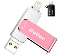 Gulloe Clé USB 512 Go pour iPhone, iPad, stockage de photos et vidéos, compatible avec iPhone, iPad, Android, PC, Plug and Play, aucune application nécessaire (rose)