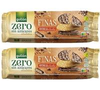 Gullon Zéro | Biscuits fins à l'avoine sans sucre avec chocolat au lait | 2 paquets de 150 g chacun