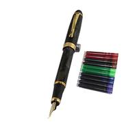 Gullor 450 Bent nib Fountain Pen Amber Color with 5 color Ink Cartridges