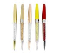 Gullor 5pcs bling bling silm crystal diamond stylo à bille rétractable - style b