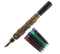 gullor Dragon chinois antique argent BASSO Kit de sacs Cartouche de Coffret cadeau pour Relievo Initiale plume Red Copper