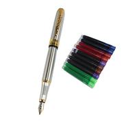 Gullor Jinhao 250 Fountain Pen avec pochette de original de stylo et 5 cartouche couleur Argent