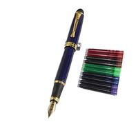 Gullor Jinhao 450 Normal nib Fountain Pen Dark Blue with 5 color Ink Cartridges