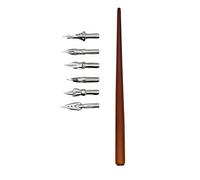 Gullor Kit de calligraphie avec 6 pointes pour dessin, manga, artiste, dessin animé - Marron