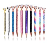 Gullor Lot de 10 stylos à bille à encre noire diamant avec pointe moyenne pour l'école, les affaires, le bureau, style C