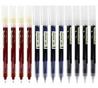 Gullor Lot de 12 stylos roller à encre liquide, pointe fine de 0,5 mm, séchage rapide, pour écrire, prendre des notes et dessiner, 3 couleurs d'encre, 12 pièces