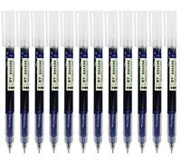 Gullor Lot de 12 stylos roller à encre liquide, pointe fine de 0,5 mm, séchage rapide, pour écrire, prendre des notes et dessiner, encre bleue,