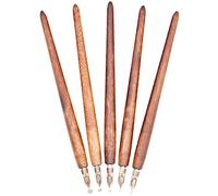 Gullor Lot de stylos de calligraphie en bois avec 5 tailles de pointes pour manga/bande dessinée/art de mot/dessin à l'encre Marron