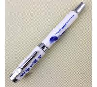 Gullor Luxe stylo plume 950 porcelaine bleu et blanc avec la calligraphie chinoise et le cheval moyen 18KGP de plume