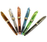 Gullor Stylo plume en plastique jinhao 992 clip doré, transparent, 6 couleurs, 6PCS