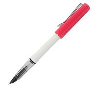 Gullor Stylo plume Jinhao 599, corps blanc, plume fine, capuchon rouge rose