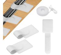 Gullskies Lot de 50 supports de câbles autocollants - Gestion des câbles - Bande réglable - Avec 1 bande de 100 cm - Clips de câbles pour bureau, table de chevet, TV - Blanc
