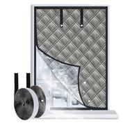 Gulrear Kit d'isolation de fenêtre de 170,2 x 150,9 cm, isolation thermique à 3 couches avec couche de feuille d'aluminium réfléchissante à la chaleur - Bloque le froid et la chaleur, économie