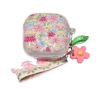 GULVQYF Coque de protection transparente et résistante aux chocs avec crochet pour Huawei Freebuds SE 3/SE 2 - Motif floral