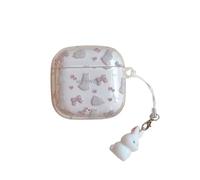 GULVQYF Coque d'écouteurs Freeclip2 mignonne de dessin animé pour Huawei Freeclip 2, coque de protection transparente antichoc avec crochet pour filles et garçons (lapin)