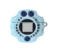 GULVQYF Coque en silicone compatible avec AirPods 4e génération pour garçons, filles, enfants, joli dessin animé Digimon Monster Digivice, nouveau casque pour Airpods 4 (2024) bleu