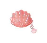 GULVQYF Coque pour AirPods Pro 2 avec porte-clés nacré, belle coque de protection créative à paillettes 3D conque coquillage pour femmes, filles et femmes (rouge)