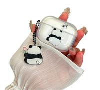 GULVQYF Coque pour AirPods Pro 2e/1ère génération avec porte-clés, motif panda mignon de dessin animé pour Air Pod Pro/Pro 2