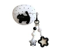 GULVQYF Coque pour Huawei Freebuds 6i/5i/Freeclip - Motif chat mignon de dessin animé - Coque souple de protection avec porte-clés - Coque antichoc pour garçons et filles (pour Freeclip)