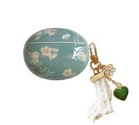 GULVQYF Coque pour Huawei Freebuds 6i avec chaîne, belle fleur anti-chute protection complète écouteurs coque souple pour femmes féminines (vert)