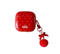 GULVQYF Coque pour Huawei FreeClip 2 (2025), motif mignon et créatif à pois avec nœud IMD pour Huawei Freeclip2 (2025), avec porte-clés pour filles (rouge)