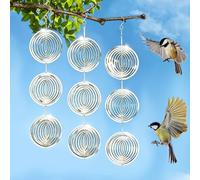 Gulxwis Effaroucheur Oiseaux Réfléchissant, Moulin à Vent Anti Pigeon Réfléchissant 3D en Acier Inoxydable, Répulsif Oiseaux pour Jardin Balcon Terrasse Verger, Décoration Extérieure