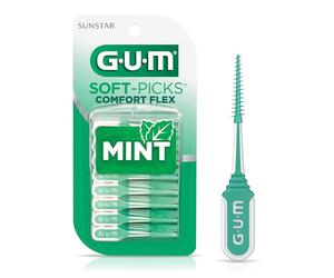 GUM -6705R Soft-Picks Comfort Flex Lot de 80 pics dentaires à la menthe, nouvelle saveur de menthe revigorante