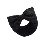 Gum & Berries Bandeau pour bébé fille avec nœud pailleté et perforé, doux au toucher, style espagnol, noir, nouveau-né - 12 mois