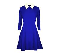 Gum & Berries Filles col balançoire Robe Manches Longues évasé Franki Une Ligne Midi Patineuse Robes Enfants Uniforme Haut Bleu Royal 11-12 Ans