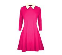 Gum & Berries Filles col balançoire Robe Manches Longues évasé Franki Une Ligne Midi Patineuse Robes Enfants Uniforme Haut Rose Vif 11-12 Ans