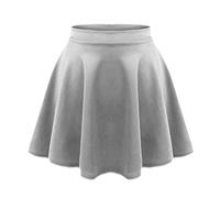 Gum & Berries Jupe Patineuse pour Filles évasée Taille Haute Flippy Stirata Mini Tutu Jupes d'école Fantaisie Gris Clair 7-8 Ans