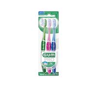Sunstar GUM Brosse à dents Technique PRO 528 Medium - 3 pièces Bleu/Rose/Vert d'eau