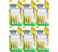 GUM - Brossette Interdentaire - Lot de 6 - Bleu, Rouge, Vert - Manuel - Réutilisable - Adulte - Douce - Portable - Antibactérienne