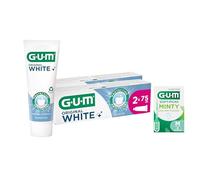 GUM Dentifrice White original - Restaure la blancheur d'origine des dents - Fluor et isomalt protègent l'émail - 2 x 75 ml (avec 1 échantillon gratuit)