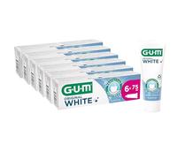 GUM Dentifrice White original | Restaure la blancheur d'origine des dents sans ingrédients nocifs | Le fluorure et l'isomalt protègent l'émail | 6 x 75