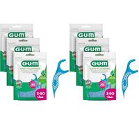 GUM® EASY-FLOSSERS | Porte-fil dentaire | Élimine la plaque dentaire et les résidus alimentaires entre les dents | Recouvert de fluor et de vitamine E | 3x90 porte-fils (Lot de 2)