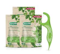 Gum Eco Clean Lot de 3 paquets de 60 cure-dents pour des gencives plus saines, saveur menthe fraîche, vert