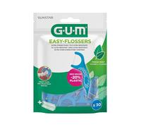 Gum Easy-Flossers Porte-Fil Dentaire Ciré Menthe Fraîche 30 Pièces