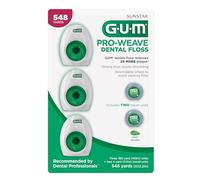 Gum Pro Weave Lot de 3 fils dentaires tissés pour éliminer 2 fois plus de plaque dentaire et 2 unités de voyage