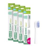 GUM Sonic Daily Lot de 4X2 têtes de brosse à dents sonique de rechange pour brosse à dents sonique GUM Sonic Daily - Poils doux et microfins pour un nettoyage doux et en profondeur (Blanc)