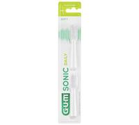 GUM Sonic Journalier 4110 de Rechange Remplaçable Dents Embouts Blanc 2 Pcs Doux