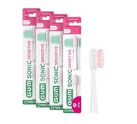 GUM Sonic Sensitive Têtes de recharge Brosse à dents électrique à pile GUM SONIC SENSITIVE| 4 Packs de 2 (X8 au total) | Rose