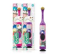 GUM Squishmallows Lot de 2 brosses à dents à batterie pour enfants, poils souples, avec base ventouse, piles incluses
