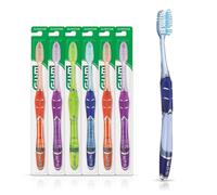 GUM Technique Deep Clean Lot de 6 brosses à dents souples pour adultes avec poils doux sensibles Tête complète