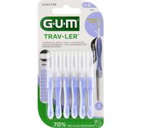 Gum Trav-Ler 0,6mm bougie bleu clair brosse interdentaire. 6 pcs