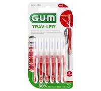 Gum Trav-Ler 0,8mm bougie rouge interdentaire+6 capuchons 6 pces