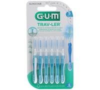 GUM® Trav-Ler® 1,6 mm bleu sapin avec capuchon Brosse(S) À Dents 6 pc(s)